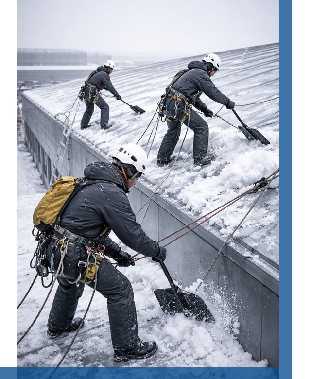 Очистка навесов от снега в Новомосковске от 4646 р. | ВЫСОТНИК-Нвм