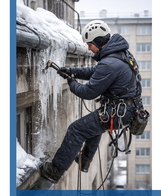 Удаление наледи и чистка водостоков в Новомосковске оперативно и безопасно