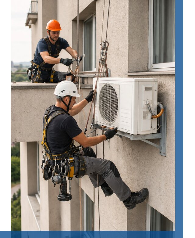 Монтаж внешнего блока кондиционера в Новомосковске от 6711 р. | ВЫСОТНИК-Нвм