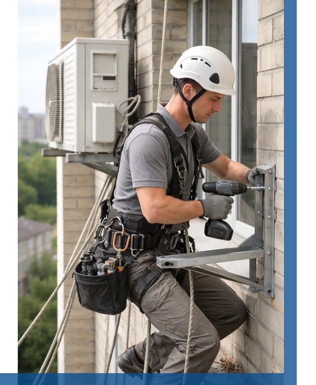 Установка кронштейнов кондиционера в Новомосковске от 3614 р. | ВЫСОТНИК-Нвм