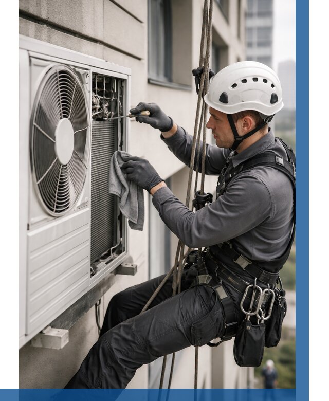 Обслуживание внешнего блока кондиционера в Новомосковске от 2788 р.ВЫСОТНИК-Нвм