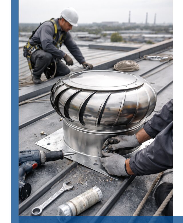 Установка дефлекторов на кровле в Новомосковске профессионально