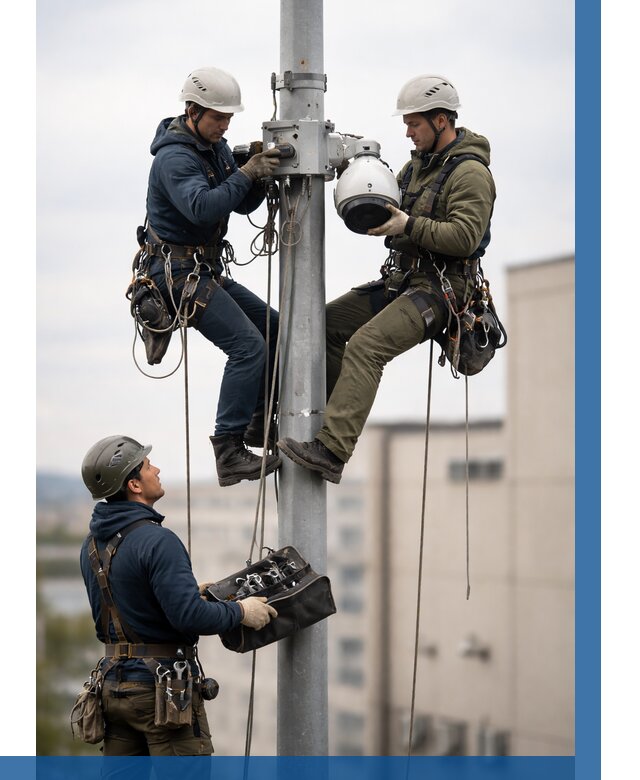 Установка видеокамер на мачте в Новомосковске от 8776 р. | ВЫСОТНИК-Нвм