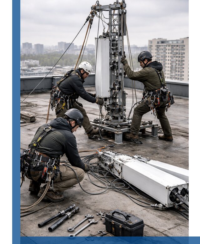 Демонтаж антенн на крыше зданий в Новомосковске с гарантией