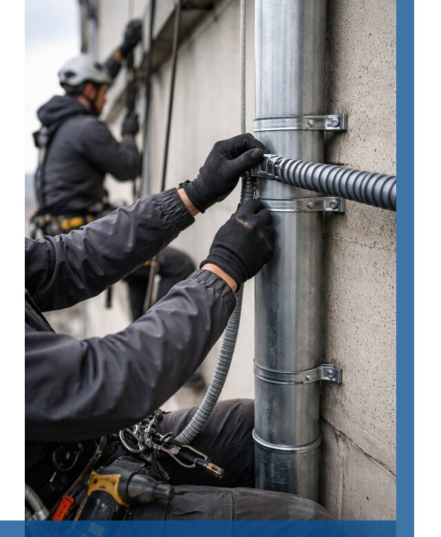 Монтаж гофры для кабеля в Новомосковске от 310 р. | ВЫСОТНИК-Нвм