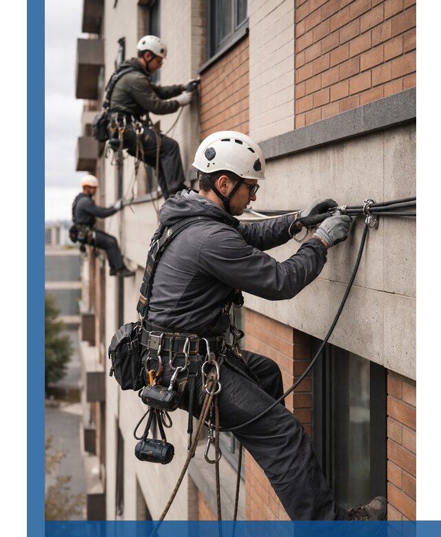 Крепление кабеля на фасаде монтаж и крепеж в Новомосковске