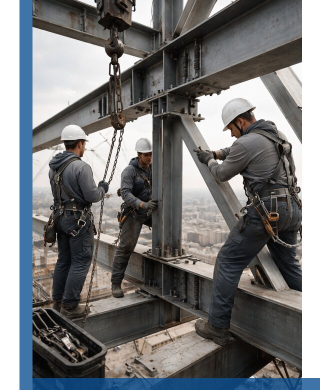 Профессиональный монтаж металлоконструкций на высоте в Новомосковске