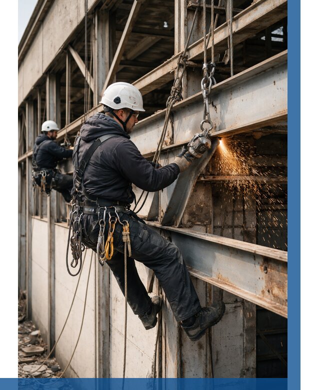 Демонтаж металлоконструкций на высоте в Новомосковске от 6711р. |ВЫСОТНИК-Нвм