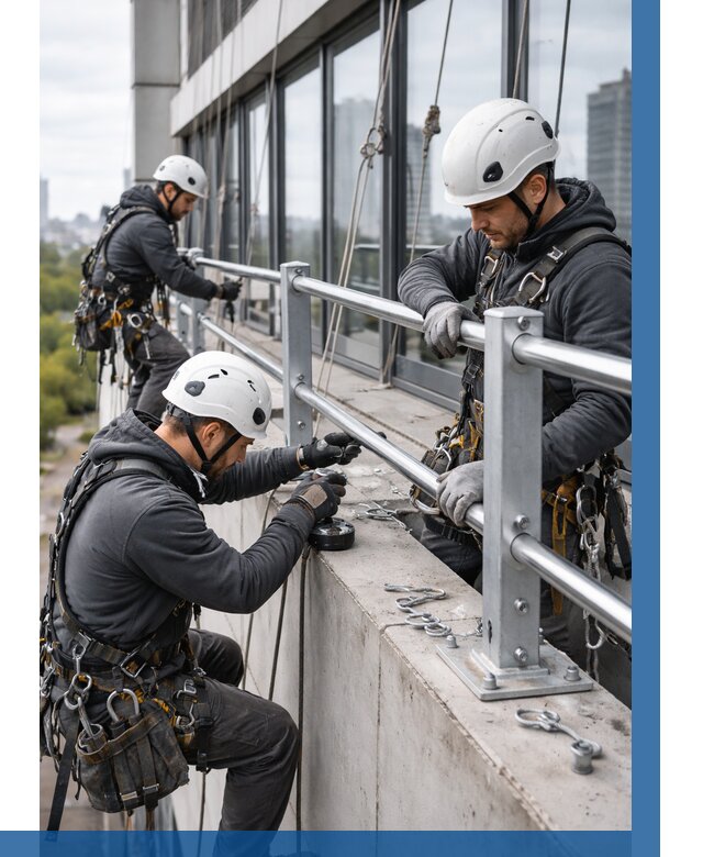 Монтаж ограждений на высоте в Новомосковске, от 1239 р. | ВЫСОТНИК-Нвм