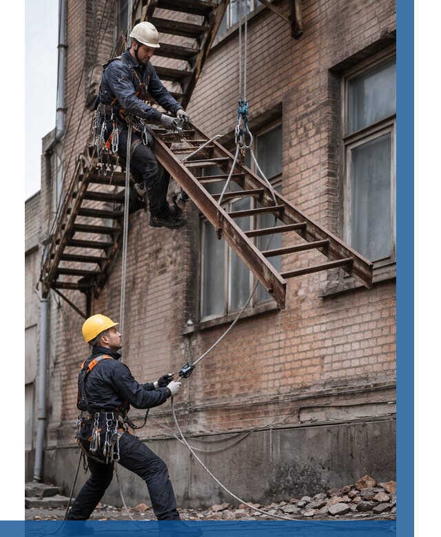 Демонтаж пожарной лестницы в Новомосковске от 12390 р. | ВЫСОТНИК-Нвм