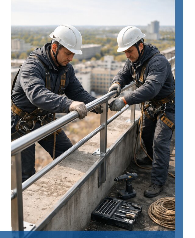 Монтаж перил на высоте в Новомосковске от 2581 р. | ВЫСОТНИК-Нвм