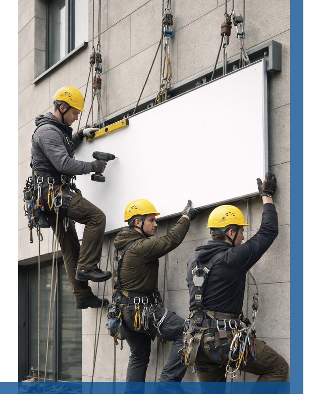 Монтаж рекламной вывески в Новомосковске от 8260 р. | ВЫСОТНИК-Нвм