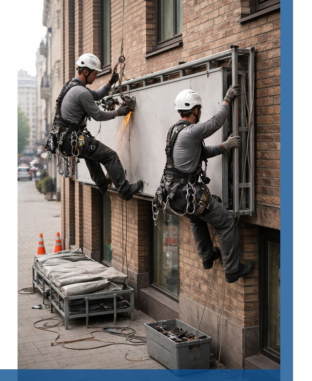 Демонтаж рекламной вывески в Новомосковске от 6711 р. | ВЫСОТНИК-Нвм