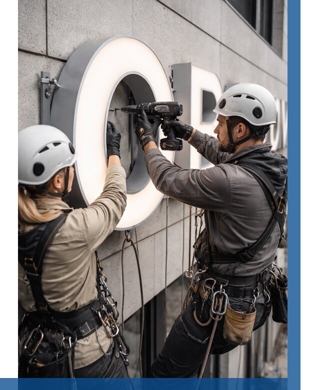 Монтаж световых букв в Новомосковске от 3098 р. под ключ ВЫСОТНИК-Нвм