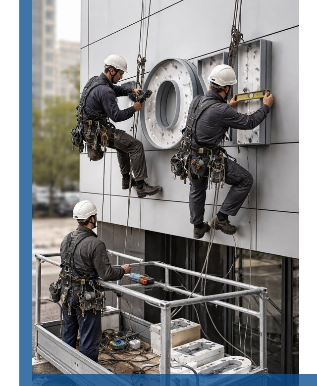Профессиональный монтаж световых букв в Новомосковске под ключ