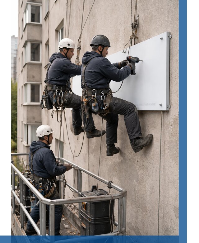 Монтаж табличек и указателей в Новомосковске от 3614 р. | ВЫСОТНИК-Нвм