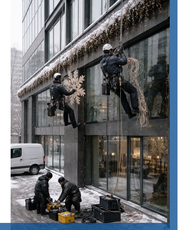 Демонтаж новогоднего оформления в Новомосковске от 5679 р. | ВЫСОТНИК-Нвм