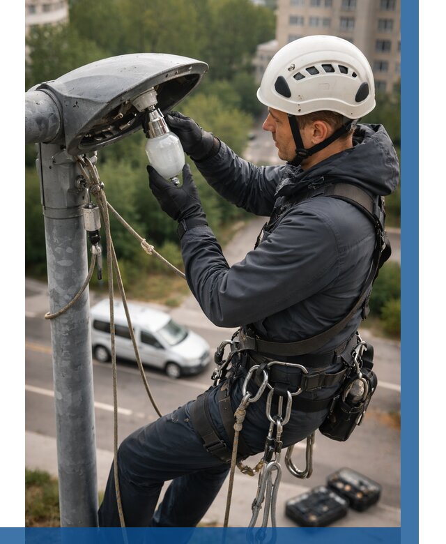 Замена ламп на высоте в Новомосковске от 2581 р. | ВЫСОТНИК-Нвм