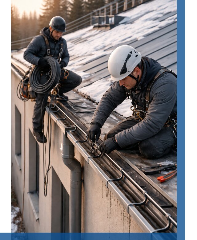 Монтаж греющего кабеля на кровле в Новомосковске от 465 р. | ВЫСОТНИК-Нвм