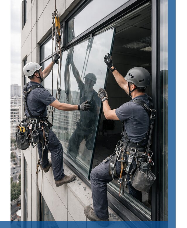 Замена стеклопакетов на высоте в Новомосковске от 5679 р. | ВЫСОТНИК-Нвм