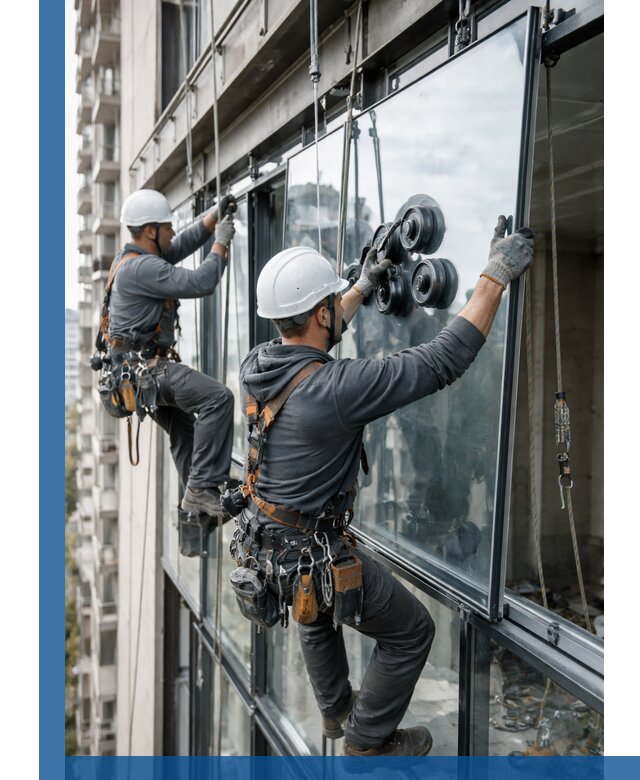 Витражное остекление фасадов и лоджий в Новомосковске под ключ