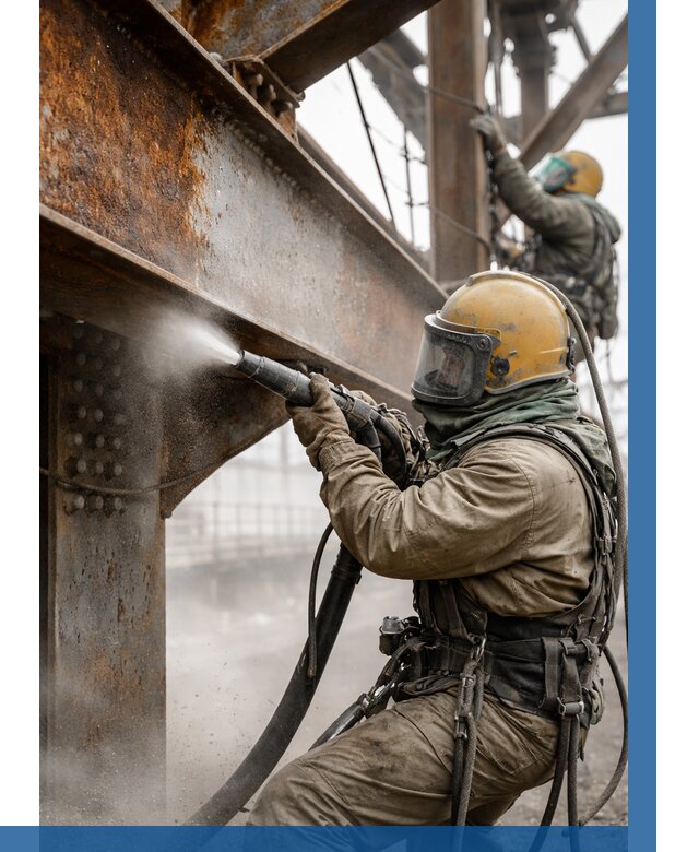 Пескоструйная очистка металлоконструкций в Новомосковске по 620 р.  ВЫСОТНИК-Нвм