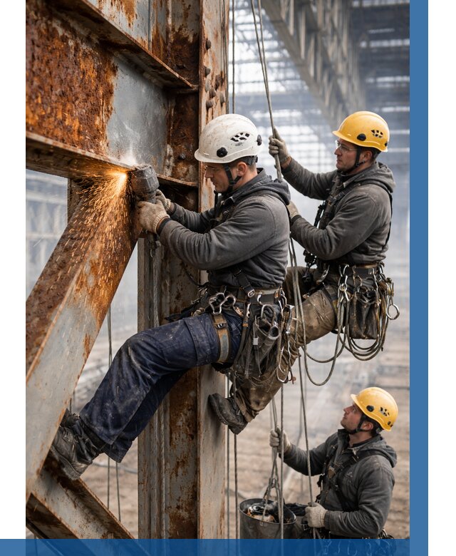 Зачистка металла от ржавчины в Новомосковске от 361 р. | ВЫСОТНИК-Нвм