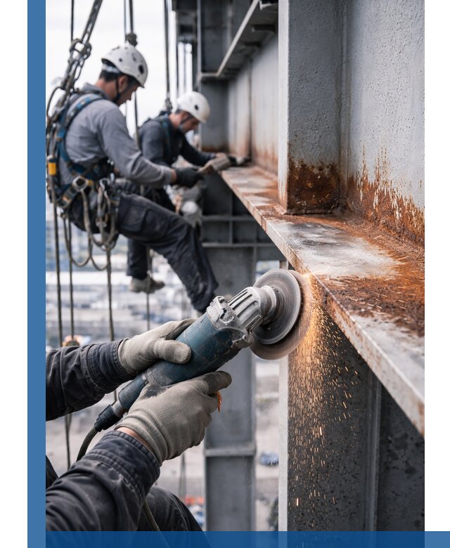 Зачистка металла от ржавчины и подготовка поверхностей в Новомосковске