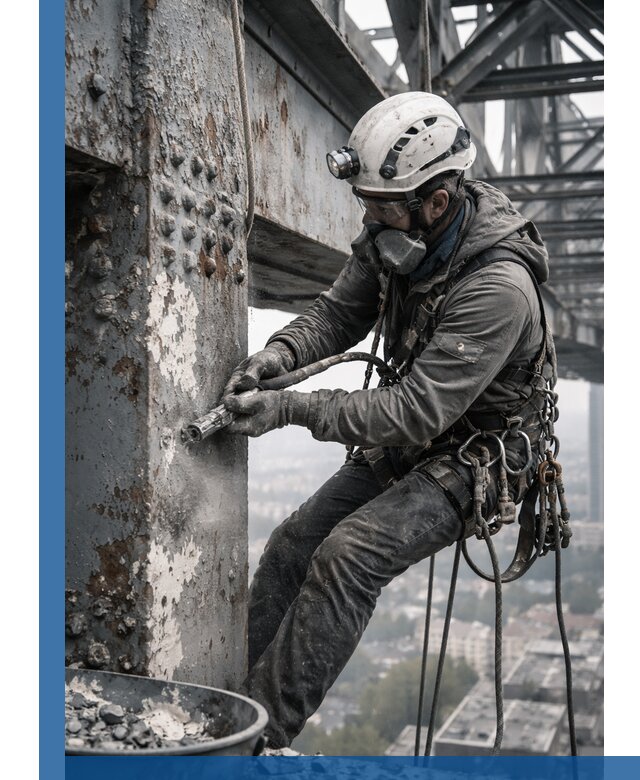 Удаление старой краски с металлических конструкций в Новомосковске