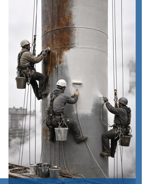 Покраска дымовых труб в Новомосковске от 8776 р. | ВЫСОТНИК-Нвм