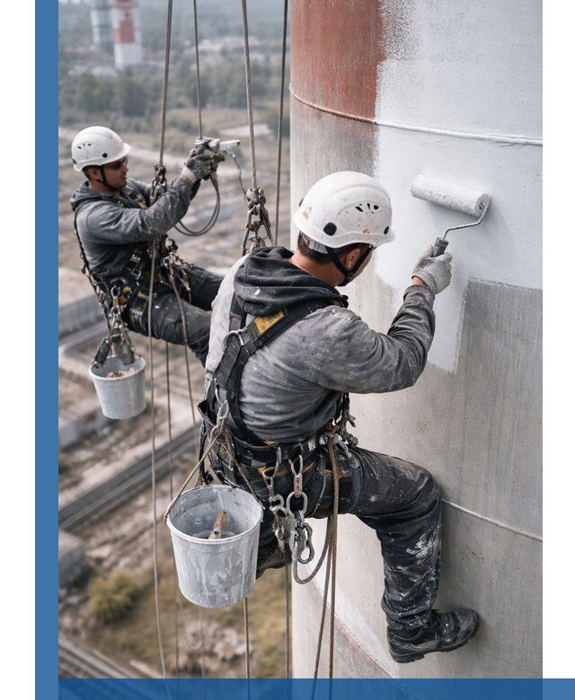 Покраска дымовых труб в Новомосковске: антикоррозийная защита и восстановление