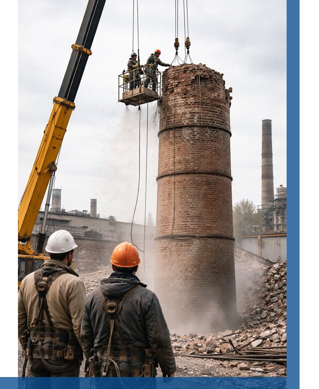 Демонтаж дымовой трубы в Новомосковске от 92925 р. | ВЫСОТНИК-Нвм, смета