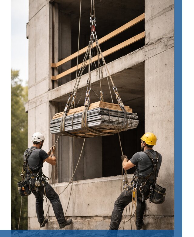 Подъем материала на этаж веревками в Новомосковске от 1549 р. | ВЫСОТНИК-Нвм