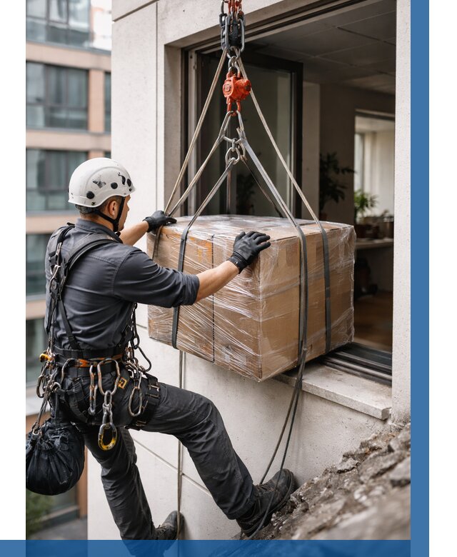 Подъем груза через окно в Новомосковске от 4646 р. | ВЫСОТНИК-Нвм