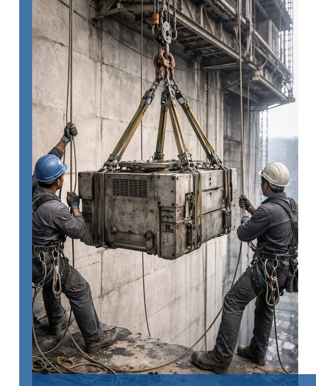 Такелажные работы на высоте, подъем и монтаж грузов в Новомосковске