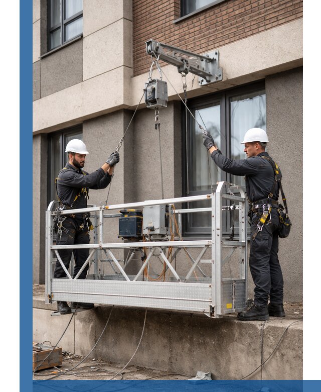 Монтаж и подъем фасадной люльки в Новомосковске с гарантией безопасности