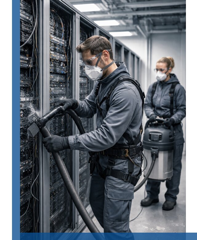 Обеспыливание серверной комнаты в Новомосковске, профессиональная очистка