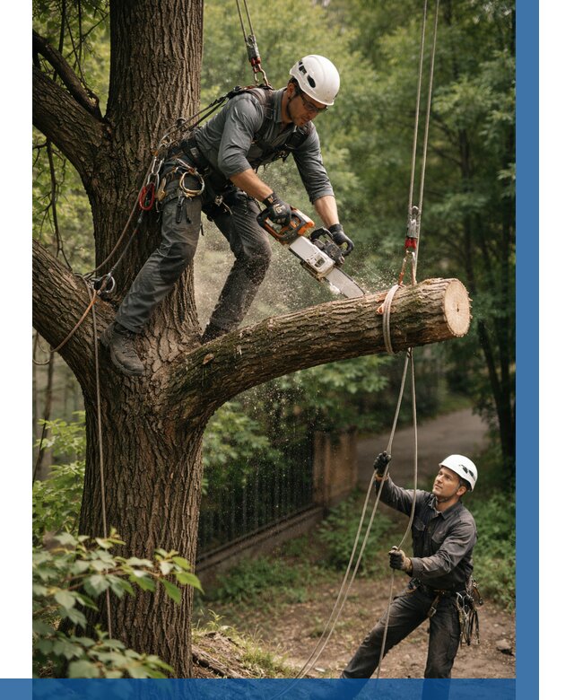 Спил деревьев альпинистами в Новомосковске от 8260 р. | ВЫСОТНИК-Нвм