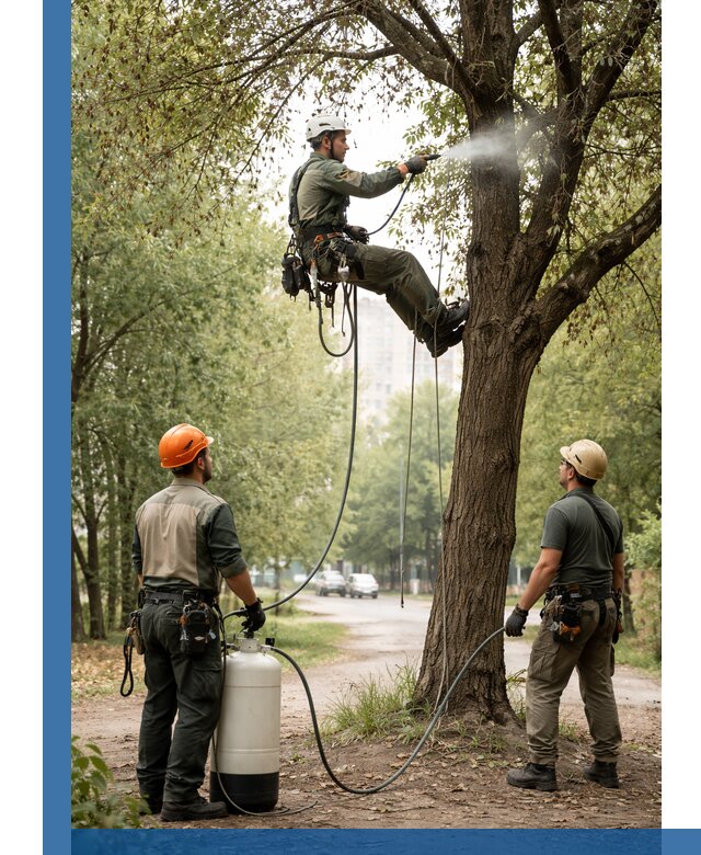 Обработка деревьев от вредителей в Новомосковске профессиональная защита