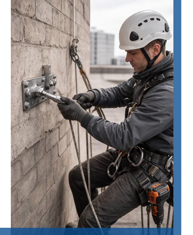 Установка анкерных точек в Новомосковске от 3614 р. | ВЫСОТНИК-Нвм