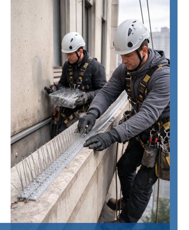 Установка шипов от птиц в Новомосковске от 878 р. | ВЫСОТНИК-Нвм